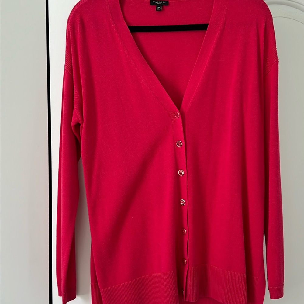 NWOT , Rose pink  button down sweater
Slim fit